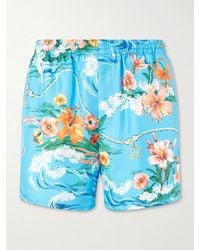 Gucci - Straight-Leg Floral-Print Silk-Twill Shorts - Lyst