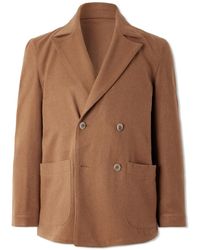 STÒFFA - Double-Breasted Camel Hair Blazer - Lyst