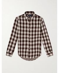 Polo Ralph Lauren - Button-Down Collar Logo-Embroidered Checked Cotton Shirt - Lyst