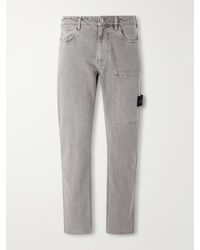 Stone Island - Straight-Leg Mineral-Dyed Cotton Gabardine-Tc Trousers - Lyst