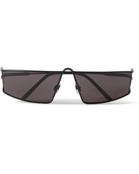 Saint Laurent - New Wave Rectangular-frame Metal Sunglasses - Lyst