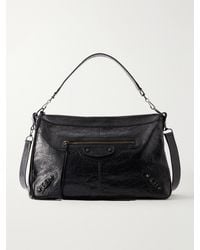 Balenciaga - Le City Moto Medium Embellished Crinkled-leather Messenger Bag - Lyst