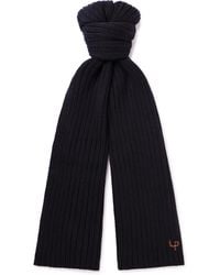 Loro Piana - Leather-Trimmed Ribbed Cashmere Scarf - Lyst