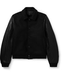 John Elliott - Wool-blend And Leather Varsity Jacket - Lyst