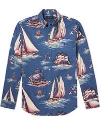 Polo Ralph Lauren - Printed Cotton Oxford Shirt - Lyst