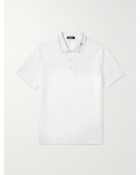 Versace - Medusa Embroidered Cotton-Piqué Polo Shirt - Lyst
