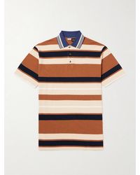 Loewe - Paula's Ibiza Striped Cotton And Linen-Blend Piqué Polo Shirt - Lyst