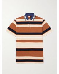 Loewe - Paula's Ibiza Striped Cotton And Linen-blend Piqué Polo Shirt - Lyst