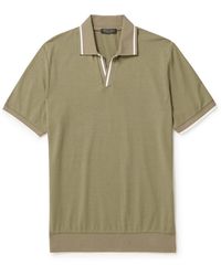 Loro Piana - Open-collar Cotton Polo Shirt - Lyst