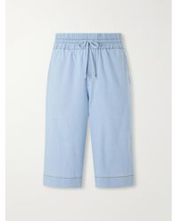 Ami Paris - Straight-Leg Logo-Embroidred Cotton-Chambray Shorts - Lyst