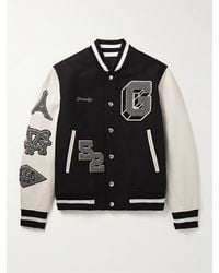 Givenchy - Logo-appliquéd Wool-blend And Leather Varsity Jacket - Lyst
