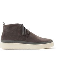 Mulo - Leather-Trimmed Waxed-Suede Chukka Boots - Lyst
