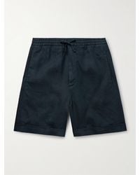 Canali - Gerade geschnittene Shorts aus Leinen mit Kordelzugbund - Lyst