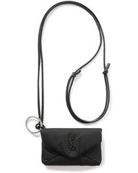 Saint Laurent - Cassandre Logo-Appliquéd Leather-Trimmed Quilted Padded Nylon Pouch - Lyst