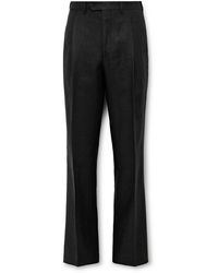 Saman Amel - Straight-leg Pleated Linen Suit Trousers - Lyst
