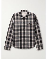 James Perse - Fleece-lined Checked Cotton-flannel Overshirt - Lyst