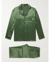 Rubinacci Silk-satin Pyjama Set - Green
