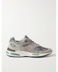 New Balance - 991v2 Suede And Mesh Sneakers - Lyst