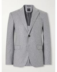 ZEGNA - Wool And Cashmere-Blend Mélange Flannel Suit Jacket - Lyst