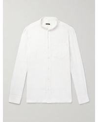 Rubinacci - Guru Grandad-Collar Linen Shirt - Lyst