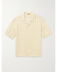 Barena - Camp-Collar Checked Linen-Blend Shirt - Lyst