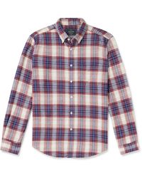 Portuguese Flannel - Liber Button-down Collar Checked Cotton-flannel Shirt - Lyst