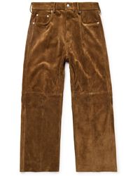 Rick Owens - Geth Wide-Leg Panelled Suede Trousers - Lyst