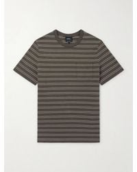 A.P.C. - Logo-Embroidered Striped Organic And Recycled Cotton-Jersey T-Shirt - Lyst