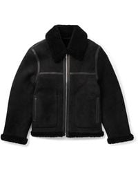 Officine Generale - Isaac Leather-Trimmed Shearling Jacket - Lyst