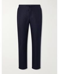 Frescobol Carioca - Mendes Straight-leg Linen And Cotton-blend Twill Drawstring Trousers - Men - Blue - Uk/us 30 Blue Uk/us 30 - Lyst
