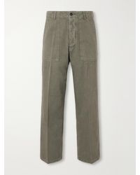 Visvim - Benning Straigh-Leg Herringbone Cotton Trousers - Lyst
