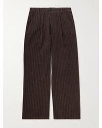 Oliver Spencer - Orsman Wide-Leg Cotton-Blend Trousers - Lyst