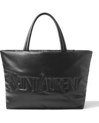 Saint Laurent - Logo-debossed Padded Leather Tote Bag - Lyst