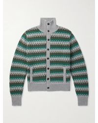 AURALEE - Jacquard-Knit Cashmere And Wool-Blend Cardigan - Lyst