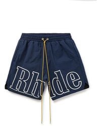 Rhude - Straight-leg Logo-print Nylon Drawstring Shorts - Lyst