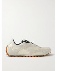 Bottega Veneta - Orbit Leather And Shell-trimmed Suede Sneakers - Lyst