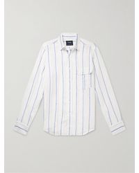 Drake's - Striped Linen Shirt - Lyst