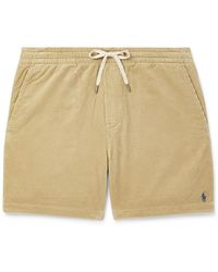 Polo Ralph Lauren - Prepster Straight-leg Logo-embroidered Cotton-corduroy Drawstring Shorts - Lyst