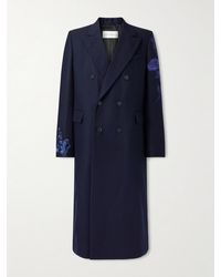 Dries Van Noten - Double-Breasted Embroidered Wool-Flannel Coat - Lyst