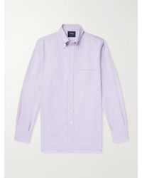 Drake's - Button-down Collar Cotton Oxford Shirt - Lyst