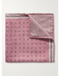 Brunello Cucinelli - Reversible Printed Silk-twill Pocket Square - Lyst