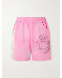 424 - Straight-Leg Logo-Print Striped Cotton-Jersey Drawstring Shorts - Lyst