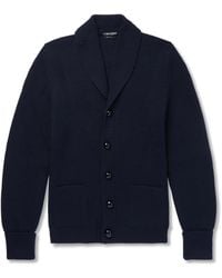 Tom Ford - Shawl-Collar Ribbed Wool Cardigan - Lyst