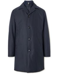 Canali - Leather-Trimmed Shell Overcoat - Lyst