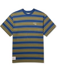 WTAPS - Logo-embroidered Striped Cotton-jersey T-shirt - Lyst