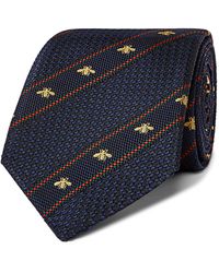 Gucci - Bee & Web-striped Silk Tie - Lyst