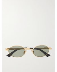Bottega Veneta - Stretch Panthos Round-Frame-Tone Metal Sunglasses - Lyst