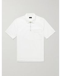 Club Monaco Cotton-blend Poplin Half-zip Polo Shirt - White