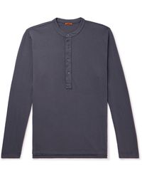 Barena - Dabon Cotton-jersey Henley Shirt - Lyst