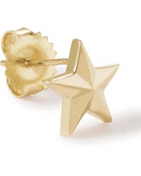 Mens Jewellery Earrings and ear cuffs Luis Morais 14k Yellow Gold Geo huggie Earring in Metallic for Men 
